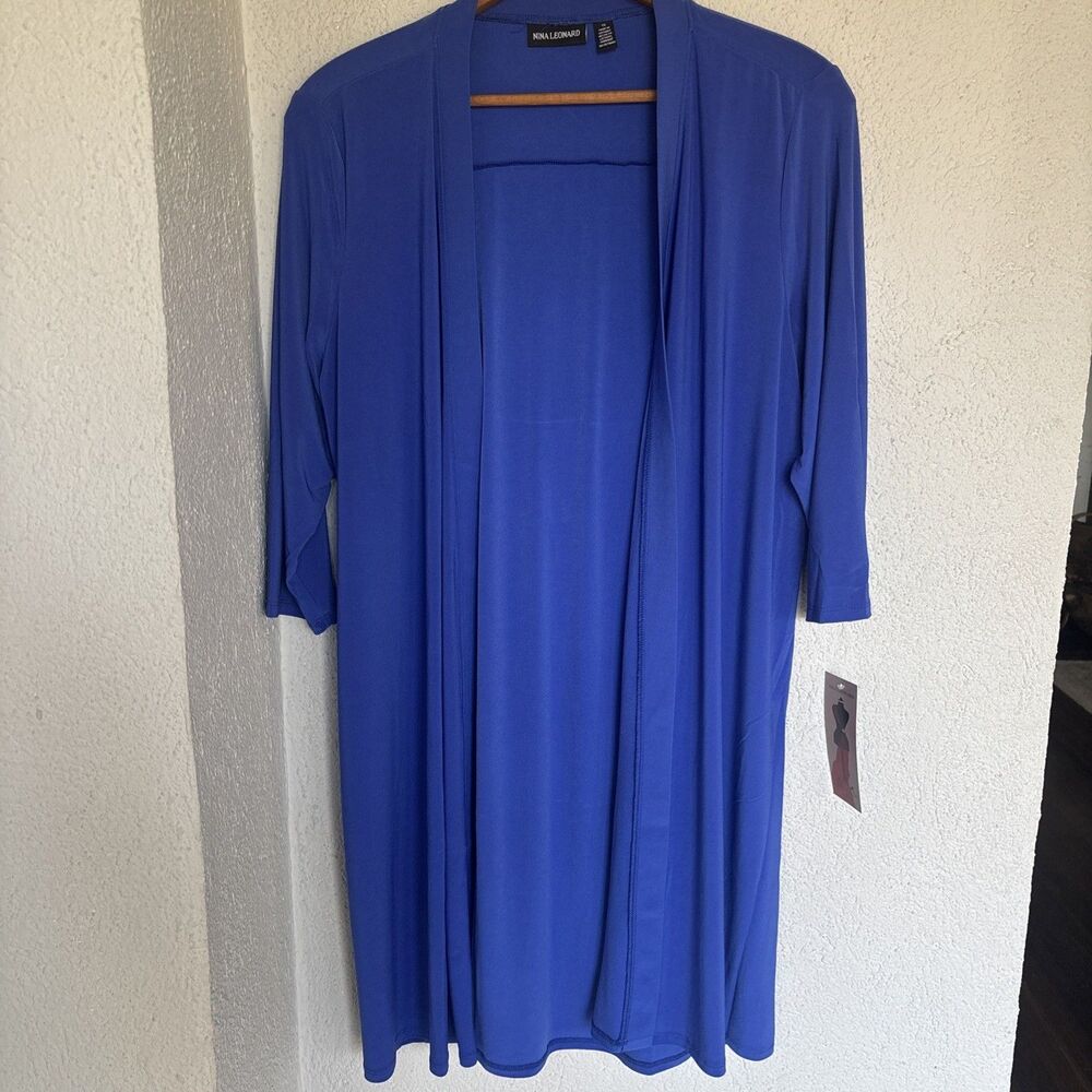 NWT Nina Leonard Miracle Matte Jersey Electric Blue size 1X